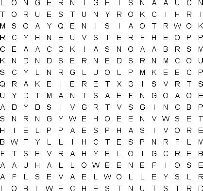 autumn  word search puzzle
