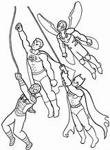 Coloring Super Hero Squad Flying Together Netart Color Print sketch template