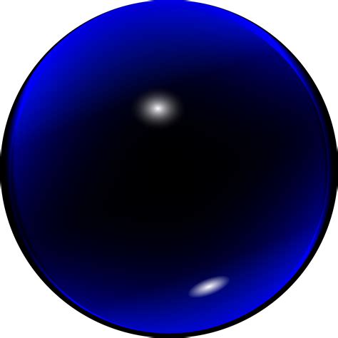 clipart glass blue ball