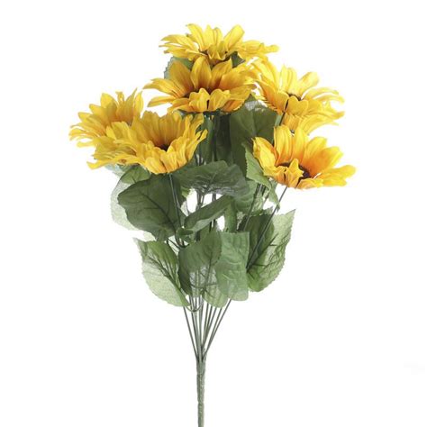 Artificial Sunflower Bush Bushes Bouquets Floral Supplies Craft