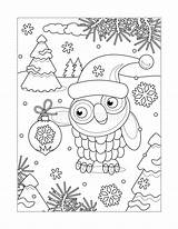Christmas Coloring Owls Owl Tree Game Shadow Ornament Maze Holidays Winter sketch template