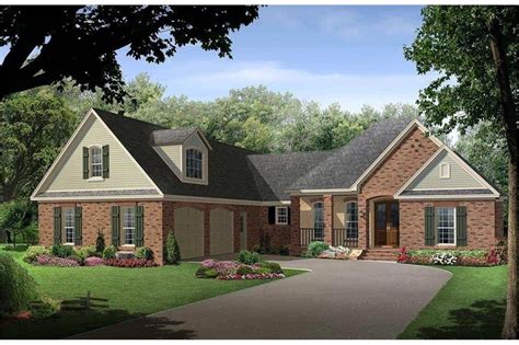 sq ft country style ranch house plan  bed  bath