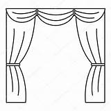 Curtain Perde Tiyatro Sahne Kaynak sketch template