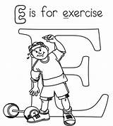 Coloring Pages Exercise Fitness Physical Kids Education Alphabet Printable Letter Healthy Activities Colouring Sheets Exercises Worksheets Sports Wallpaper Letters Related sketch template