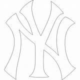 Yankees Yankee Béisbol Cake Getcoloringpages Logotipo sketch template