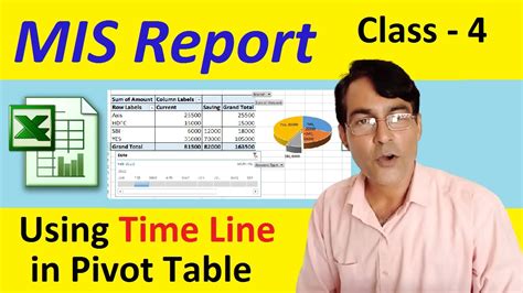 Mis Report In Excel Class 4 Using Time Line In Pivot Table In Excel