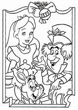 Coloring Alice Wonderland Pages Disney sketch template