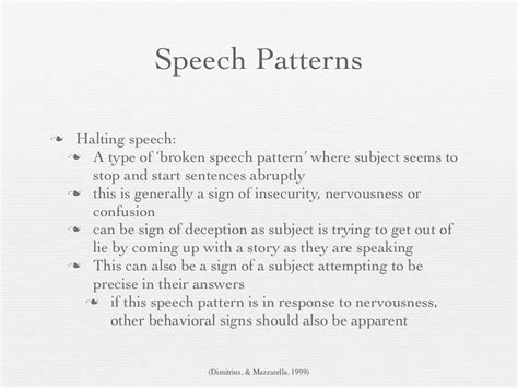 speech patterns halting speech