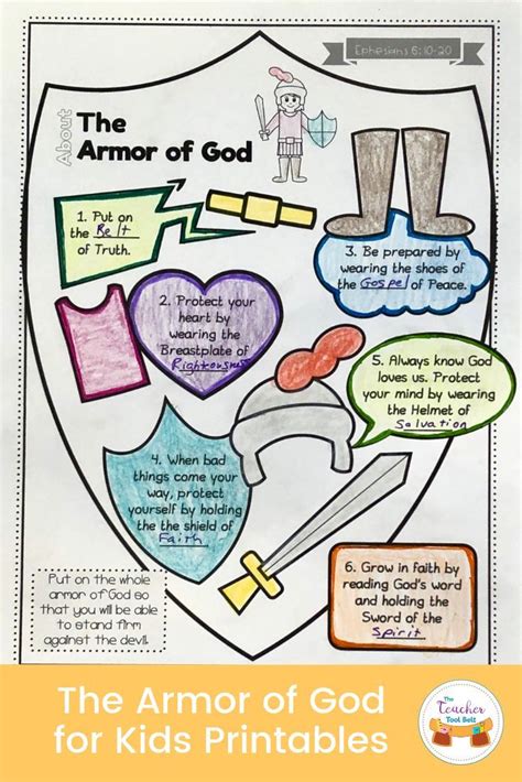 printable armor  god worksheets