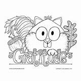 Coloring Gratitude Squirrel Sheet Color sketch template