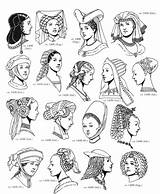 Renaissance Clothing Mode Medieval Costume Coloring Fun Kids Kleurplaten Hats Fashion Headdress Hairstyles Uit Historical Ages Middle Pages 1400 Kleurplaat sketch template