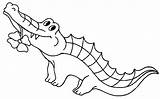 Crocodile Coloring Pages Cartoon Kids Printable Alligator Crocodiles sketch template