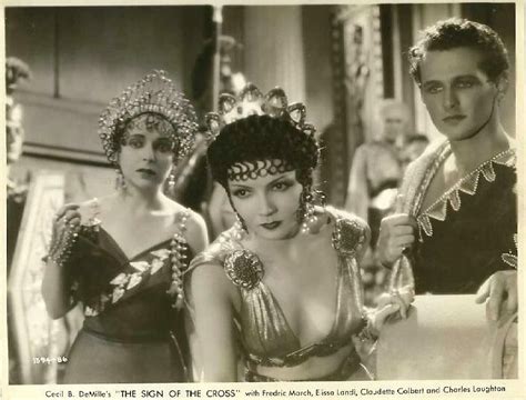 Claudette Colbert Fredric March And Vivian Tobin In The Sign Of The