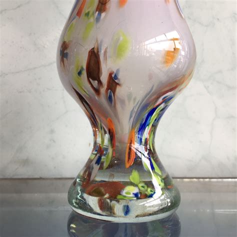 Large Murano Glass Vase Multi Colour Mid 20th Century Moorabool
