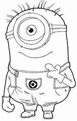 Coloring Pages Minion Stuart Library Clipart Eyed sketch template