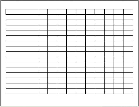 blank schedule template    sample  format