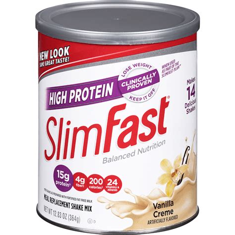 Slim Fast 3 2 1 Plan High Protein Shake Mix Creamy Vanilla Drinks