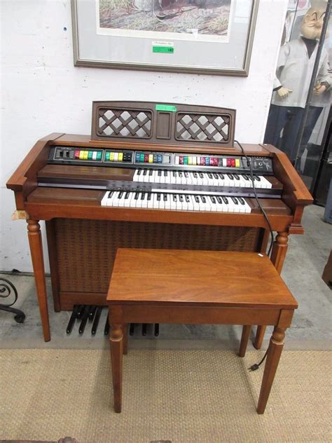 lowrey genie  electric organ  bench