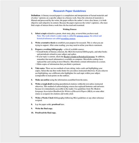 research paper template   formats outlines