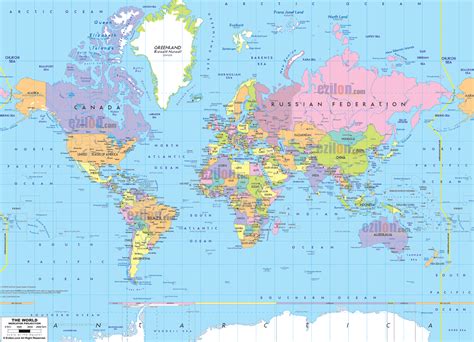 map   world  continents  countries ezilon maps
