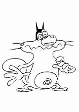 Oggy Coloring Pages Portrait Cockroaches Cartoon sketch template