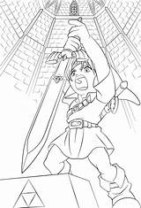 Coloring Pages Sword Master Printable Zelda Link Kids sketch template