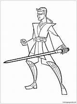 Wars Star Coloring Anakin Pages Lightsaber Skywalker Wan Obi Darth Clone Maul Jar Color Kenobi Drawing Binks Printable Draw Vs sketch template