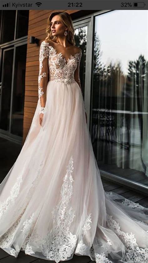 2019 elegant lace off shoulder wedding dress long sleeves appliques bridal dress high quality