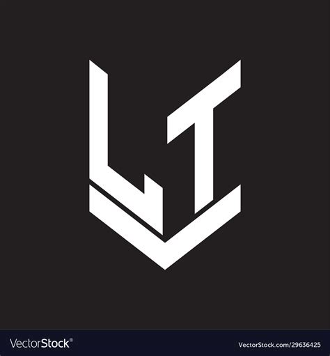 lt logo monogram  emblem shield style design vector image