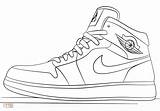Coloring Nike Jordan Drawing Shoe Pages Shoes Drawings Printable Popular sketch template