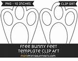 Bunny Ears Footprint Footprints Paws Moreprintabletreats Rabbits sketch template