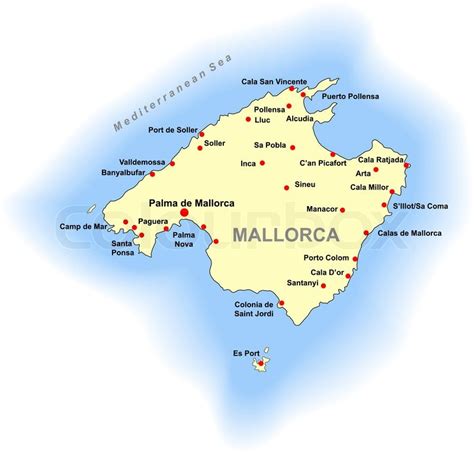 mallorca map stock vector colourbox