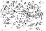 Schlitten Weihnachtsmann Ausmalbild sketch template