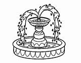 Fountain Coloring Water Pages Getcolorings Color sketch template