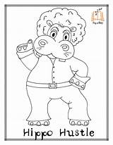 Coloring Pages Disco Colouring Getcolorings Hippo Hula Template sketch template