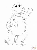 Barney Coloring Pages Drawing Printable Waving Online Color Getdrawings sketch template