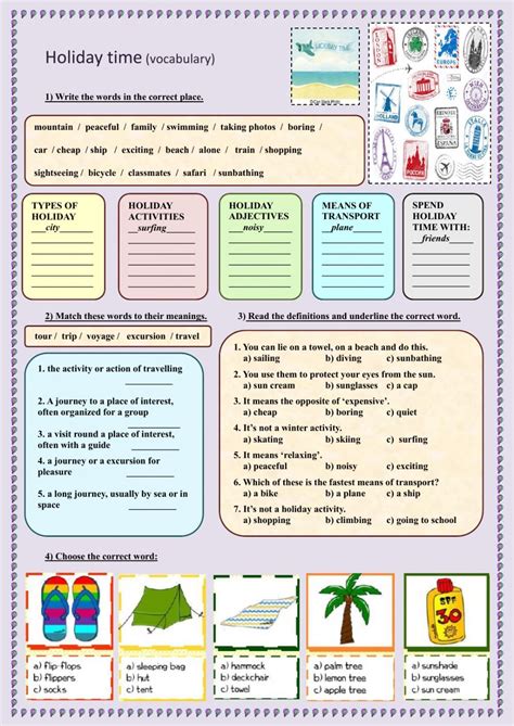 holiday time interactive worksheet holiday worksheets summer