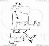 Coloring Businessman Outline Walking Illustration Hand His Hitting Royalty Clipart Hands Rf Pages Toon Hit Template sketch template