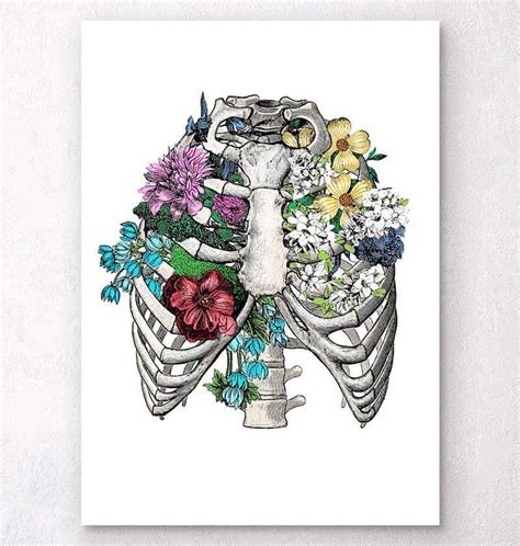 Rib Cage With Flowers Poster Codex Anatomicus