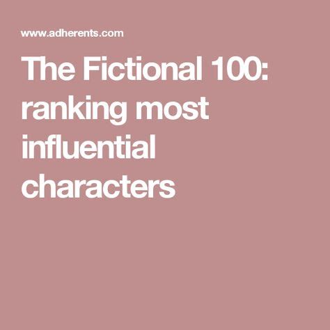 fictional  ranking  influential characters