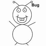 Bug Coloring Pages Color Happy Printable Insect Insects Ones Little Will sketch template