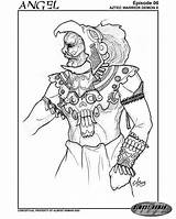 Aztec Warrior Coloring Pages Getcolorings Printable Mythology Color Chest Designs April sketch template