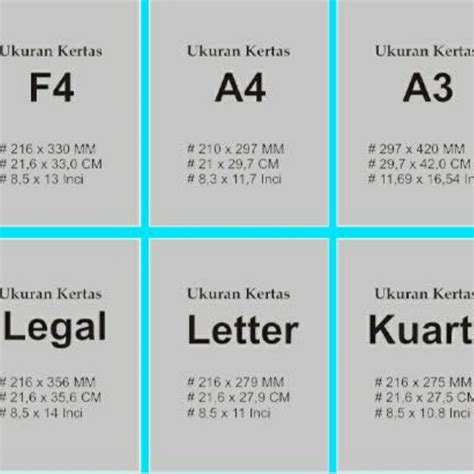 Jual Kertas Hvs Lembaran Ukuran Letter A4 F4 Legal A3 A3 F4