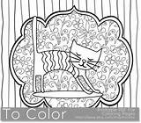 Coloring Cat Book Adults Whimsical Cats Adult Printable Pdf Tocolor Pages Sheet Tumblr Etsy Quote sketch template