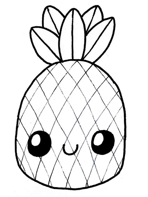 ideas  coloring cute pineapple coloring page