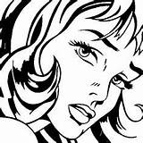 Roy Lichtenstein Coloring Pages Getcolorings Crying Girl sketch template