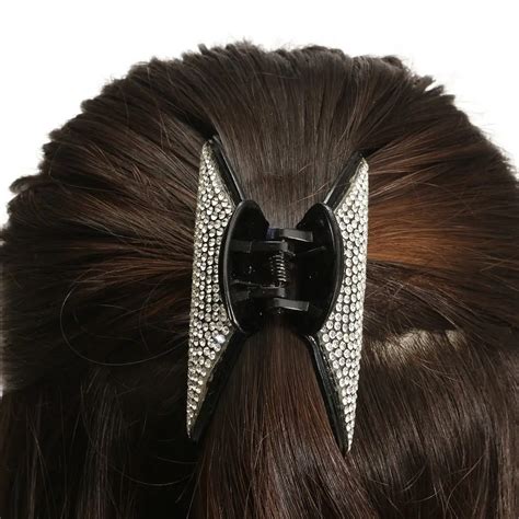black hair clips claw large hair clamp crystal women hairs clip hairpin