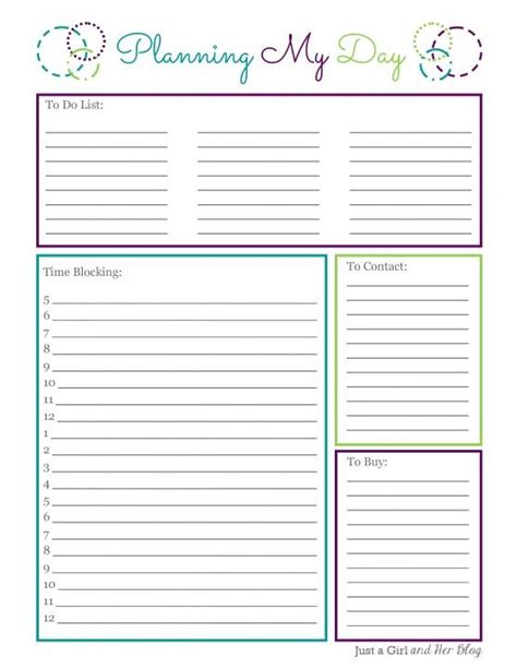 printable adhd daily planner printable   lists