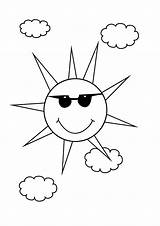 Coloring Sun Pages Summer Print Sheets Sunglasses Suns Clipartqueen sketch template