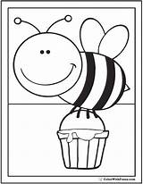 Bee Coloring Pages Honey Queen Flowers Flower Printable Color Cute Hives Drawing Getdrawings Getcolorings Colorwithfuzzy sketch template